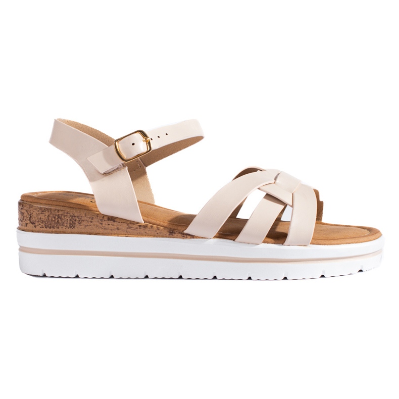 Sandali da donna su una zeppa bassa Shelovet beige
