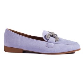 Mocassino Shelovet in camoscio viola con fibbia