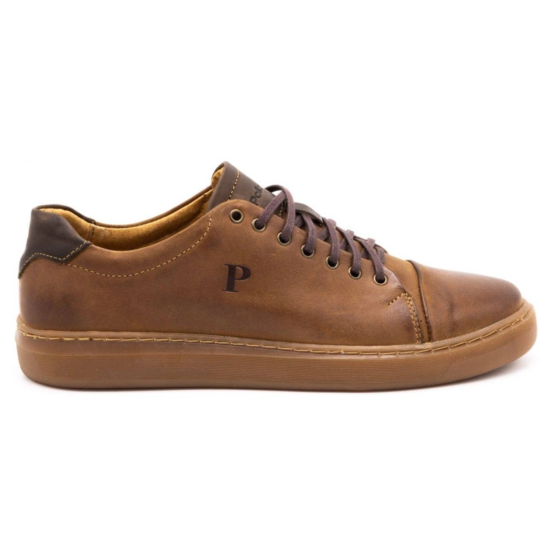 Polbut Scarpe da uomo in pelle 2109 cammello marrone