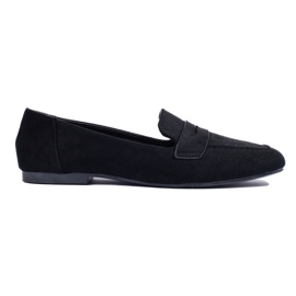 Mocassini Shelovet da donna in camoscio nero