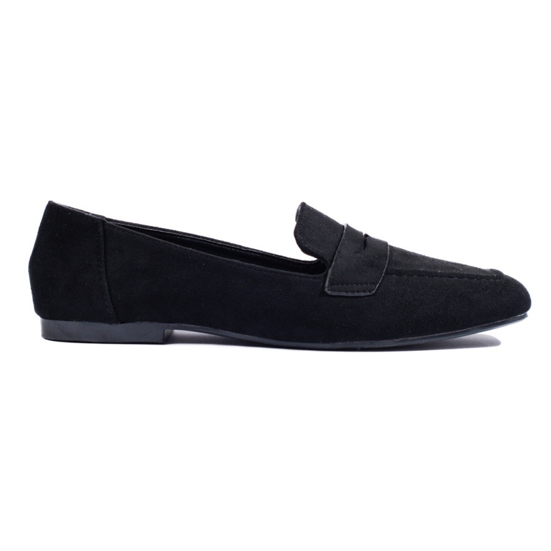 Mocassini Shelovet da donna in camoscio nero