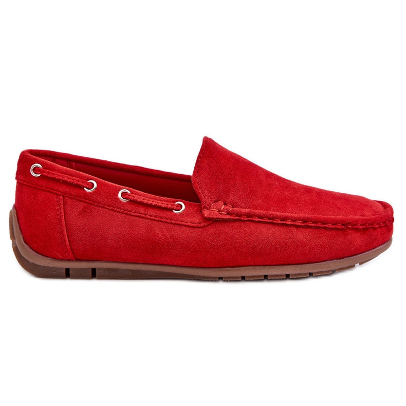 Mocassini slip-on in pelle scamosciata Rayan Red da uomo rosso
