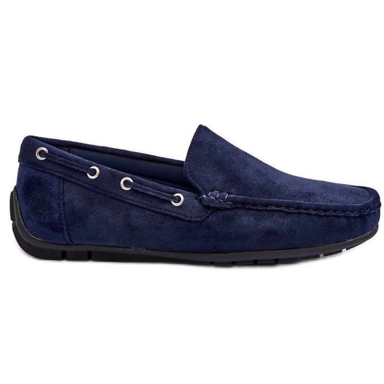 Mocassini slip-on in pelle scamosciata da uomo Rayan blu navy