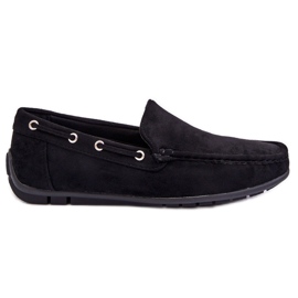 Mocassini Slip-on in pelle scamosciata da uomo Black Rayan nero