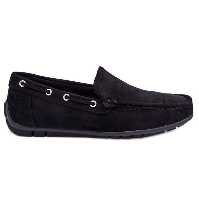 Mocassini Slip-on in pelle scamosciata da uomo Black Rayan nero