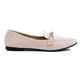 Mocassini slip-on Shelovet in camoscio beige impreziositi