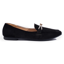 Mocassini slip-on decorati Shelovet in camoscio nero