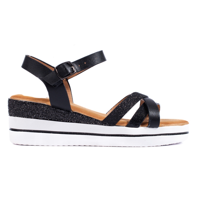 Sandali con zeppa Shelovet da donna neri nero