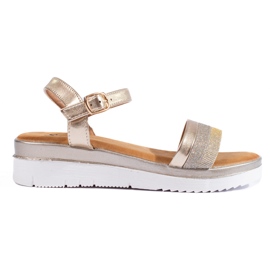 Sandali con plateau da donna Shelovet oro d'oro