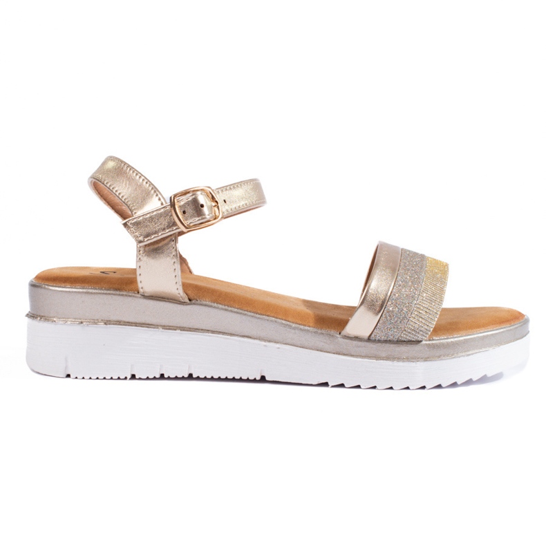 Sandali con plateau da donna Shelovet oro d'oro