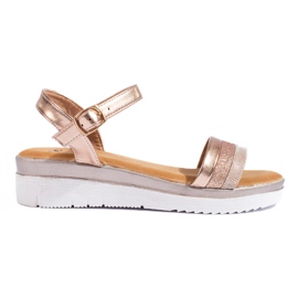 Sandali con plateau da donna Shelovet oro d'oro