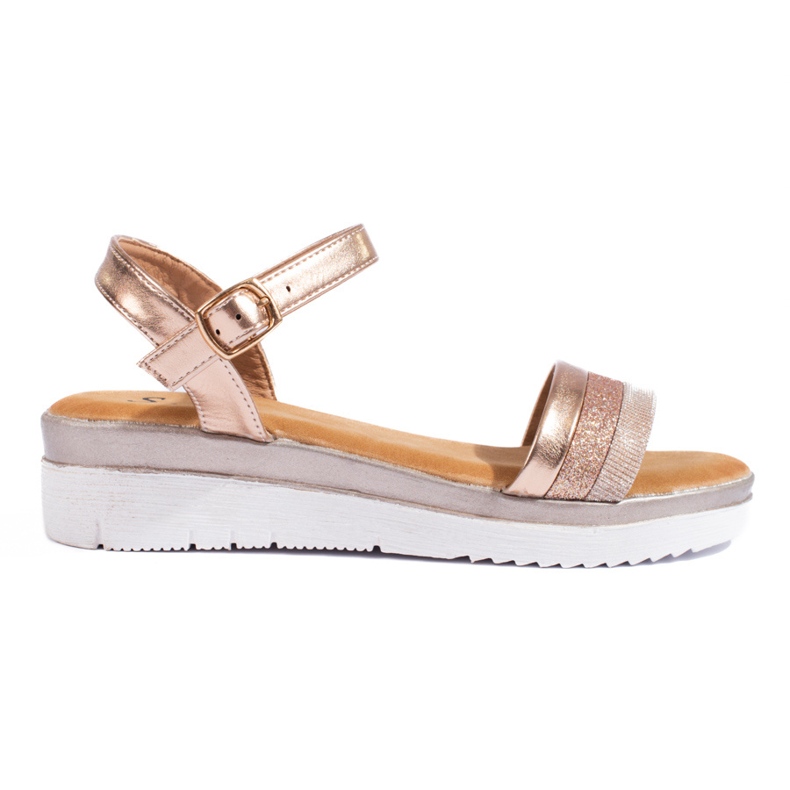 Sandali con plateau da donna Shelovet oro d'oro