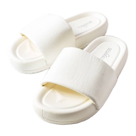Pantofole con plateau Franco bianche bianco