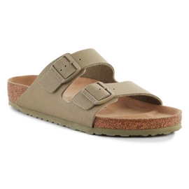 Birkenstock Rivet Logo Ciabatte in tela vegana sbiadita 1023958 verde