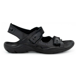 Olivier Sandali neri da uomo in pelle 448 nero