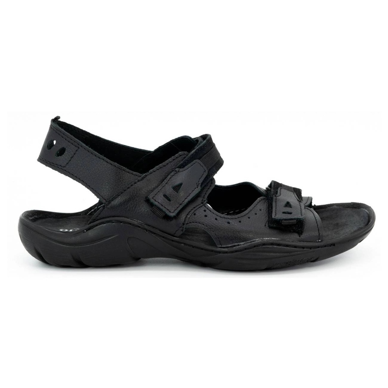 Olivier Sandali neri da uomo in pelle 448 nero