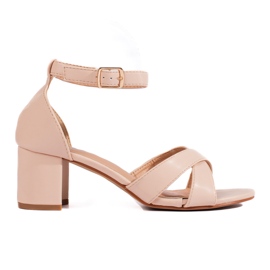 Sandali con tacco Shelovet beige da donna