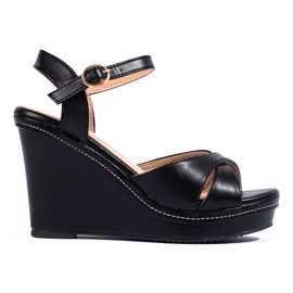 Sandali con zeppa alta Shelovet nero