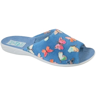 Adanex Pantofole da donna Sara 25373 Farfalle blu