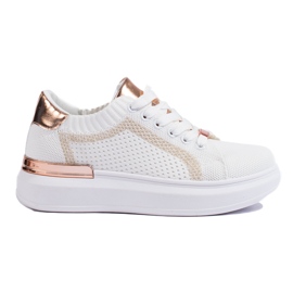 Sneakers con plateau in tessuto Shelovet bianco bianca