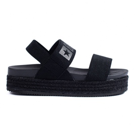 Sandali neri con plateau Big Star LL274856 nero