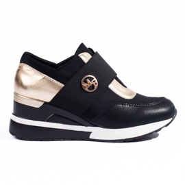Sneakers da donna nere con zeppa Shelovet nero