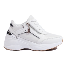 Sneakers bianche Shelovet con suola spessa bianca