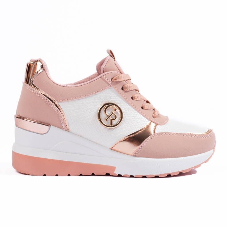 Sneakers rosa da donna con zeppa Shelovet bianca