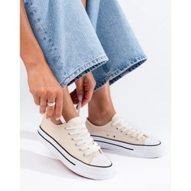 Sneakers Shelovet beige da donna