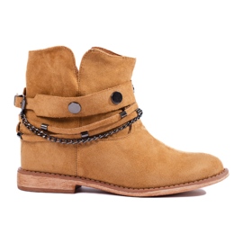 Stivali texani da donna in camoscio Shelovet cammello beige