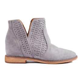Stivali con zeppa da donna traforati Shelovet grigio