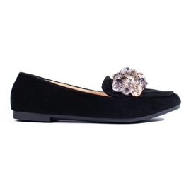 Lord in camoscio nero con cristalli Shelovet decorativi