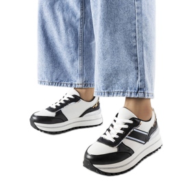 Sneakers nere con inserti glitter di Lang bianca