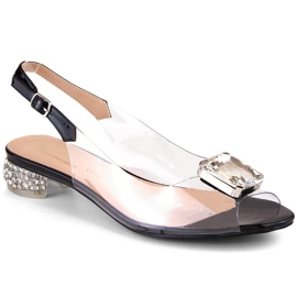Sandali flat neri con pietra S.Barski MR1037-10 nero