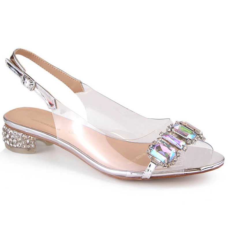 Sandali flat argento con zirconi S.Barski MR1037-11 d'argento
