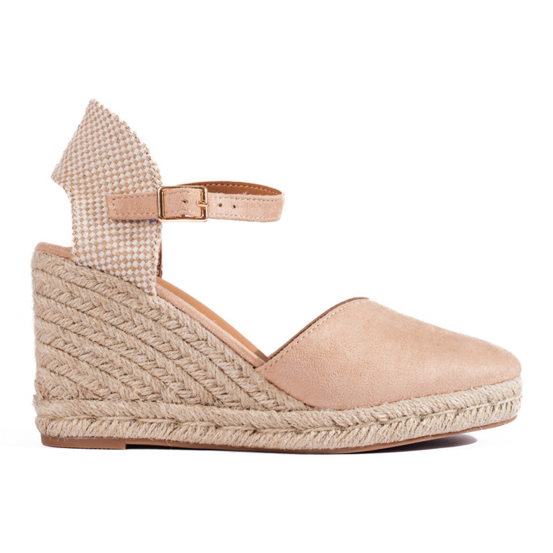 Espadrillas con zeppa Shelovet da donna beige