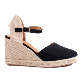 Espadrillas con zeppa Shelovet nere da donna nero