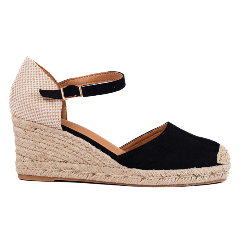 Espadrillas con zeppa Shelovet da donna nere nero