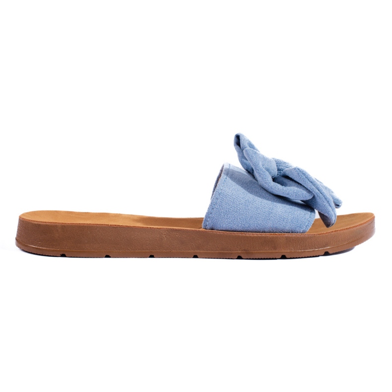 Pantofole blu da donna con fiocco Shelovet