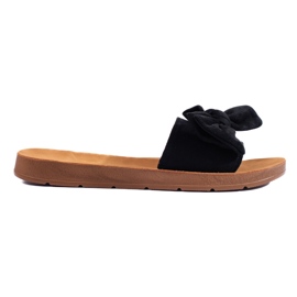 Pantofole nere da donna con fiocco Shelovet nero