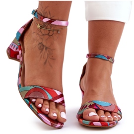Sandali con tacco alto in raso fantasia Pink Mix Ispirami! multicolore