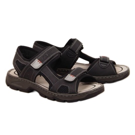 Sandali Rieker M R447 neri comodi con velcro nero