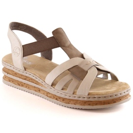 Comodi sandali con zeppa Rieker W RKR505A beige
