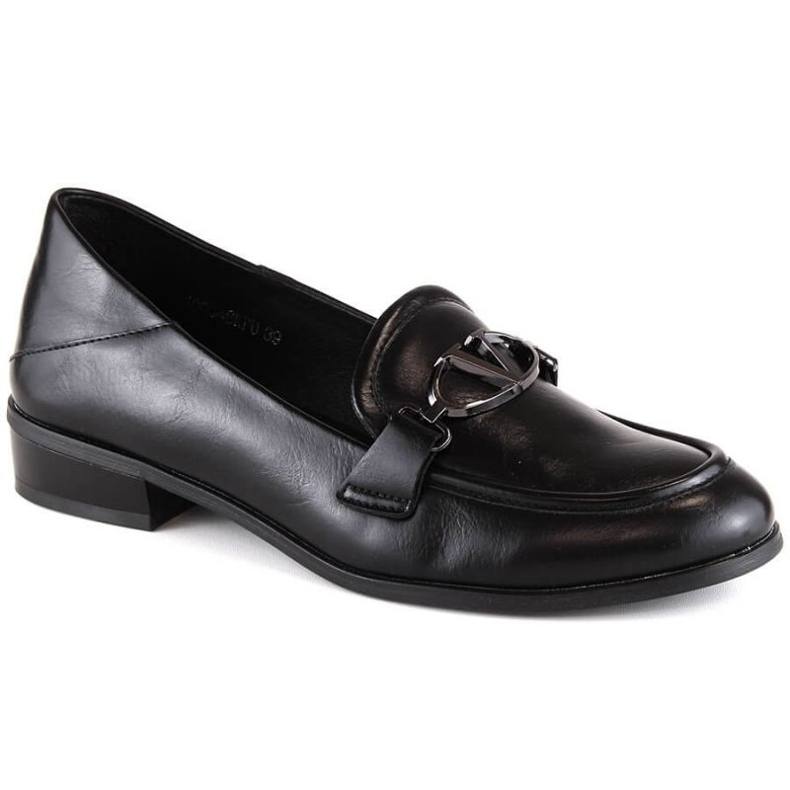 Scarpe da donna con tacco piatto nere Vinceza 10904 nero