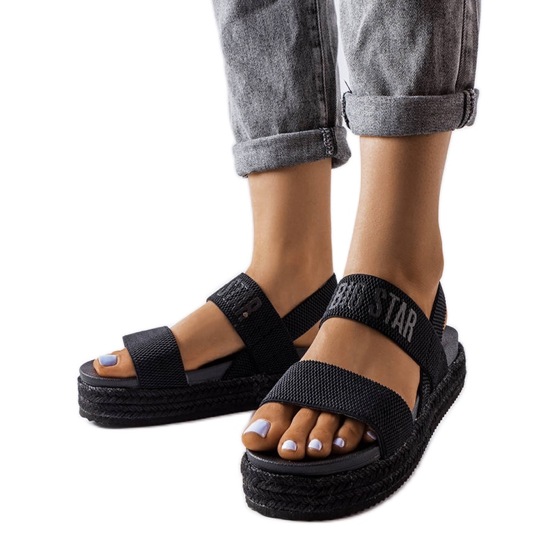Sandali con plateau neri di Big Star LL274856 nero