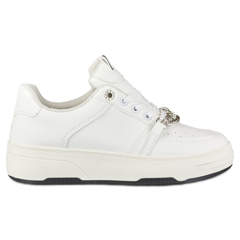 Scarpe sportive bianche con catena bianca