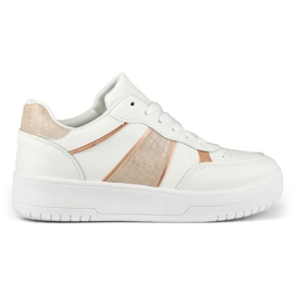 Scarpe sportive bianche con accessori beige bianca