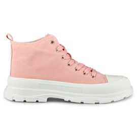 Sneakers rosa da donna sopra la caviglia