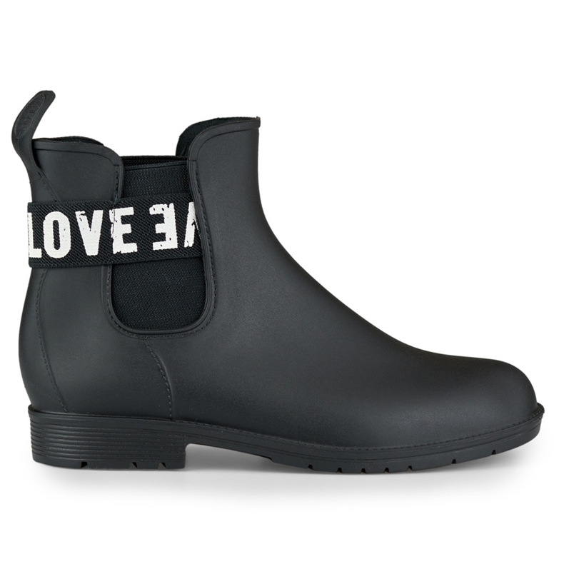 Stivali da pioggia neri opachi da donna Love White nero