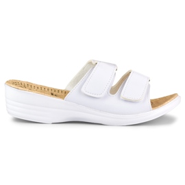 Comode ciabatte da donna con velcro bianche bianca
